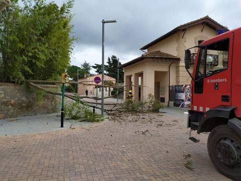 Imatge de l'afectació del temporal a Begues (Bombers Begues))