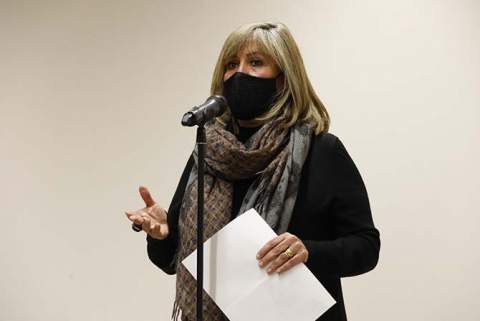 Núria Marín atiende a los medios de comunicación el pasado 10 de diciembre (Imagen: Cristina Diestro)