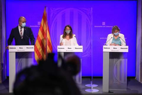 Momento de la rueda de prensa de esta mañana (Fotografía: Govern de la Generalitat)