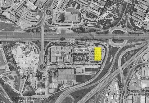 En amarillo, terreno en el que se construirá el edificio