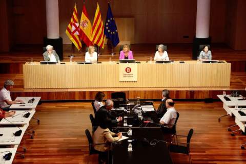 Imatge de l'últim ple de Marín com a presidenta de la Diputació de Barcelona