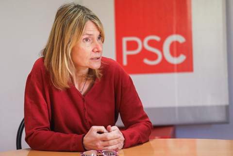 Lluïsa Moret, durante una entrevista concedida a ELFAR.CAT (Fotografía: Pepa Álvarez)