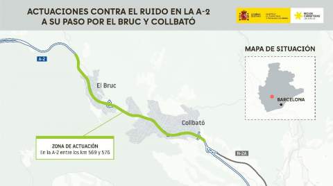 Transports sotmet a informació pública el projecte per reduir el soroll de l’autovia A-2 al seu pas per Collbató per 33,9 milions d’euros